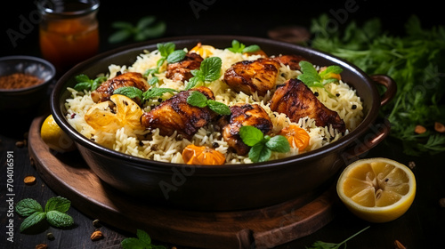 Chicken kabsa. Arabian national dish © EwaStudio