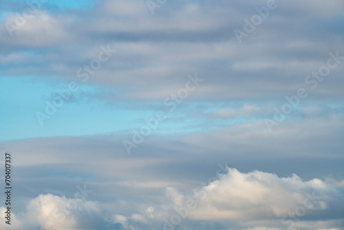 Fototapeta Naklejka Na Ścianę i Meble -  Colorful sky with dark clouds and blue sky, at dusk