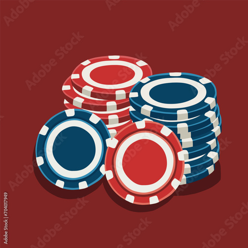 Vector isolated illustration of casino chips.