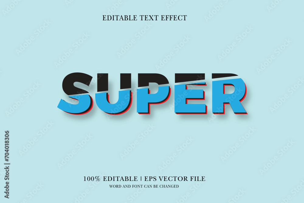 Super Editable text Effect with  3d vector design