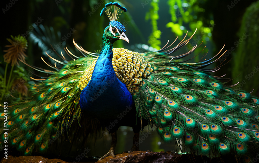 Obraz premium Elegant colourful peacock