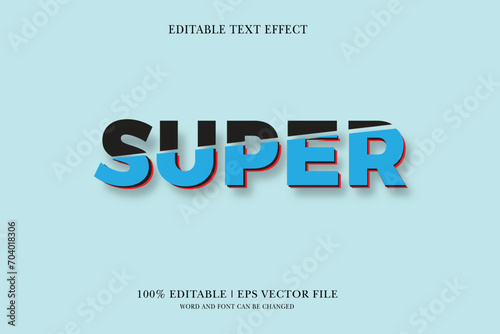 Super Editable text Effect with 3d vector design