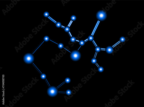 The Sagittarius constellation with a neon effect.