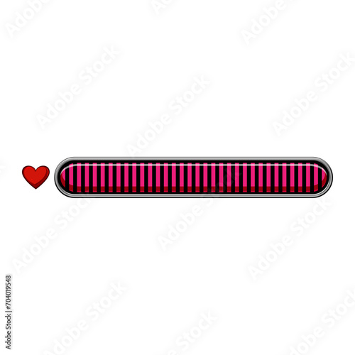 pixel health bar cartoon. energy level, ui interface, loading hemeter pixel health bar sign. isolated symbol vector illustration
