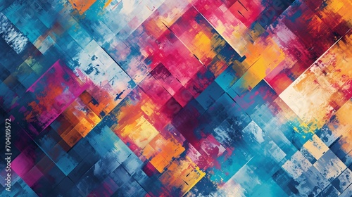 Vibrant, abstract, geometric square pattern for backgrounds and textures. © ckybe