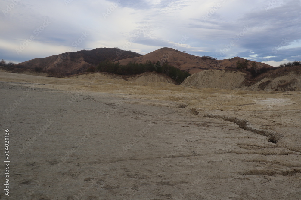 Muddy volcanoes in Buzau, Romania