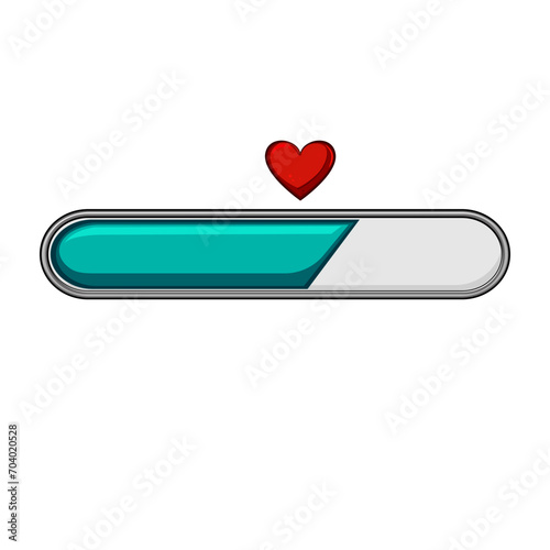 interface health bar cartoon. loading hemeter, 8bit load, arcade progress interface health bar sign. isolated symbol vector illustration