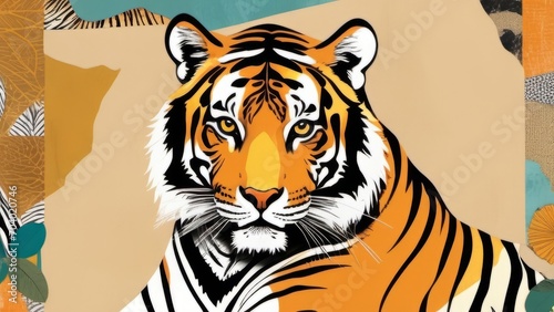 tiger head illustration ai generated