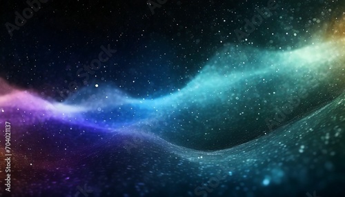gentle particle flow elegant waves of colorful dust magical ripples information stream data transfer virtual reality cyberspace creative soft bokeh ultra wide abstract background 3d rendering
