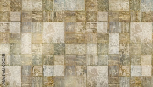 vintage patchwork seamless pattern retro repeating wallpaper fabric or ceramic digital print grunge background