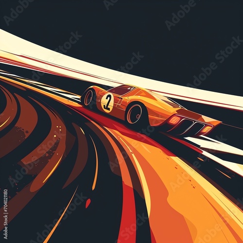 Free retro vector sports car cartoon vector illustration sports car, t shirt design, background photo