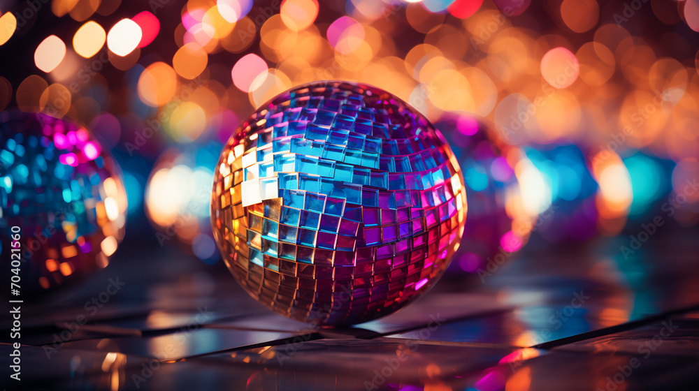 Disco ball. Night party background Disco ball. Night party background
