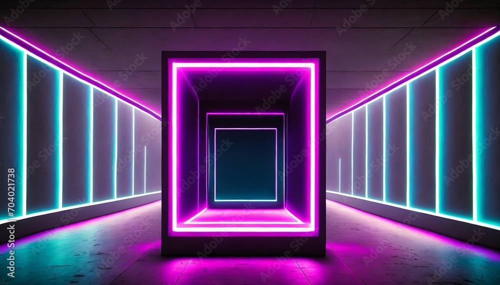 futuristic neon box ai generation