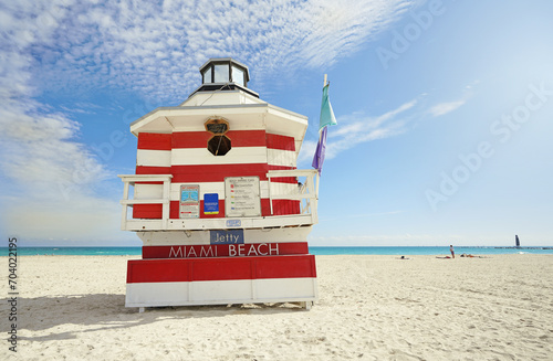 Miami Beach lifeguard station at the jetty in South Beach