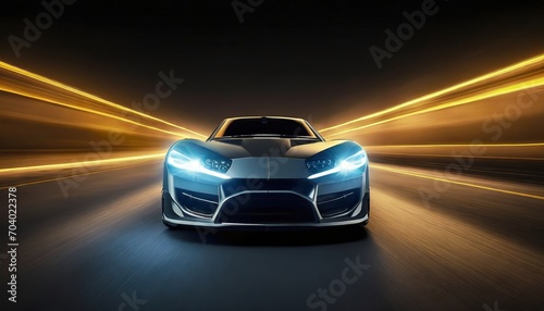 new fast modern car headlight view fast racing wallpaper © Slainie