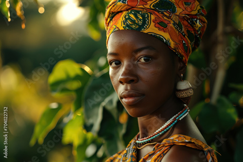 Portrait of African woman in the traditional dress