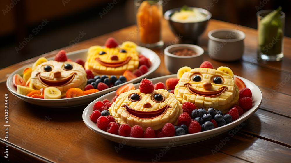 Smiley Pancake Plate for a Cheerful Morning Smiley Pancake Plate for a Cheerful Morning