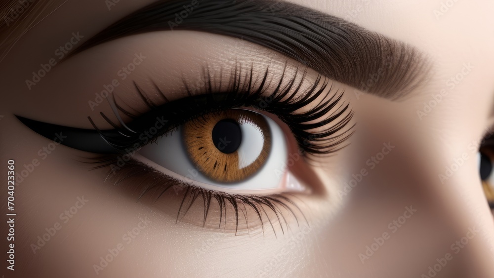Fototapeta premium female eye with eyelashes ai generated