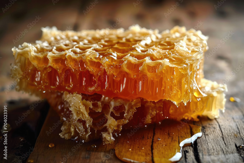Honeycomb honey close-up Honeycomb honey close-up