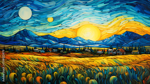 Artistic Landscape in the Style of Van Gogh