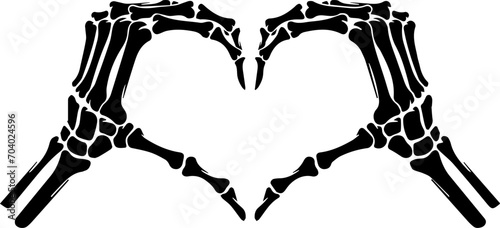 Skeleton heart, skeleton hands