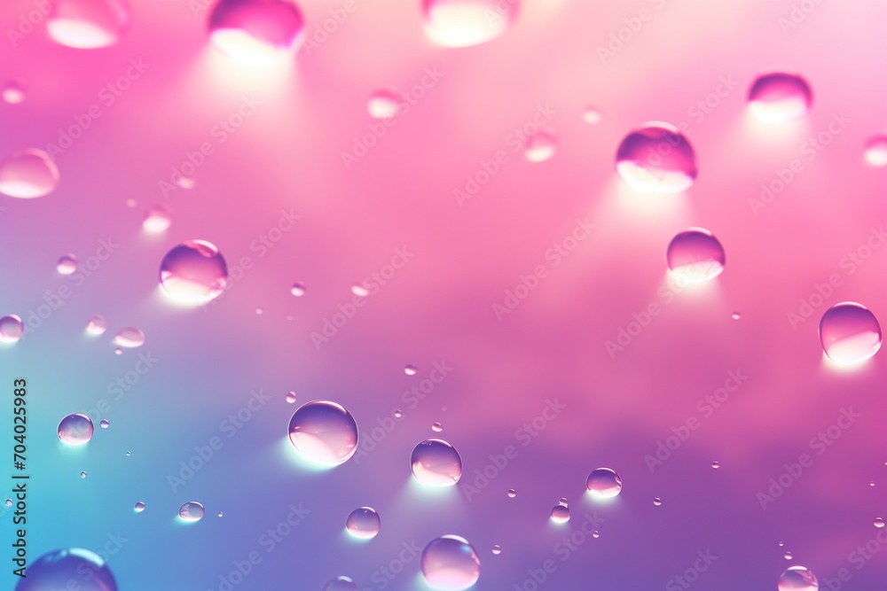  drops of water on a window pane with a pink and blue sky in the back ground and a pink and blue sky in the back ground and a pink and blue background.