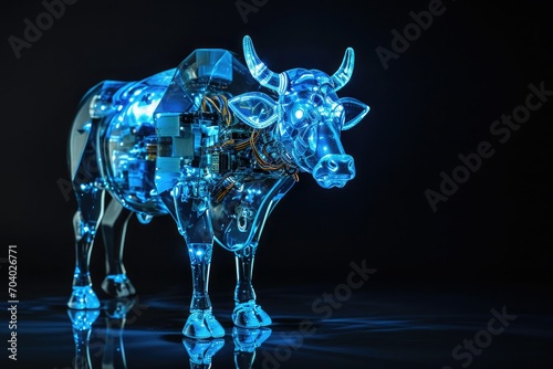 Cow robot. Ai generative art © Drpixel
