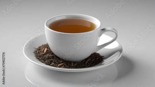 tea in white cup ai generated
