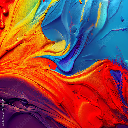 spectacular image of colourful liquid ink churning together. digital illustration