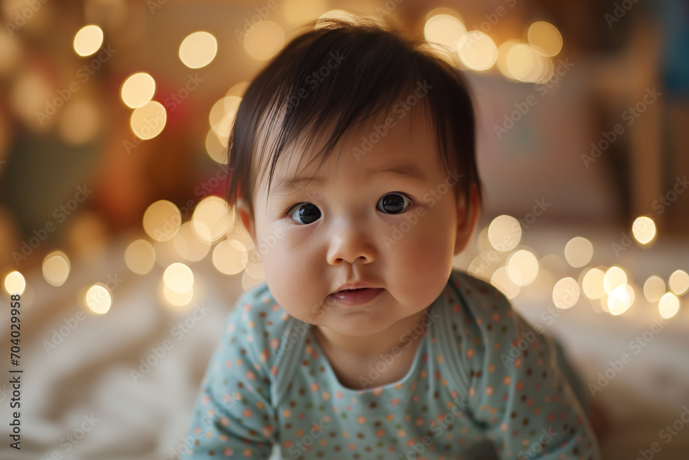 Heartwarming portrait of an adorable baby with playful expressions Heartwarming portrait of an adorable baby with playful expressions