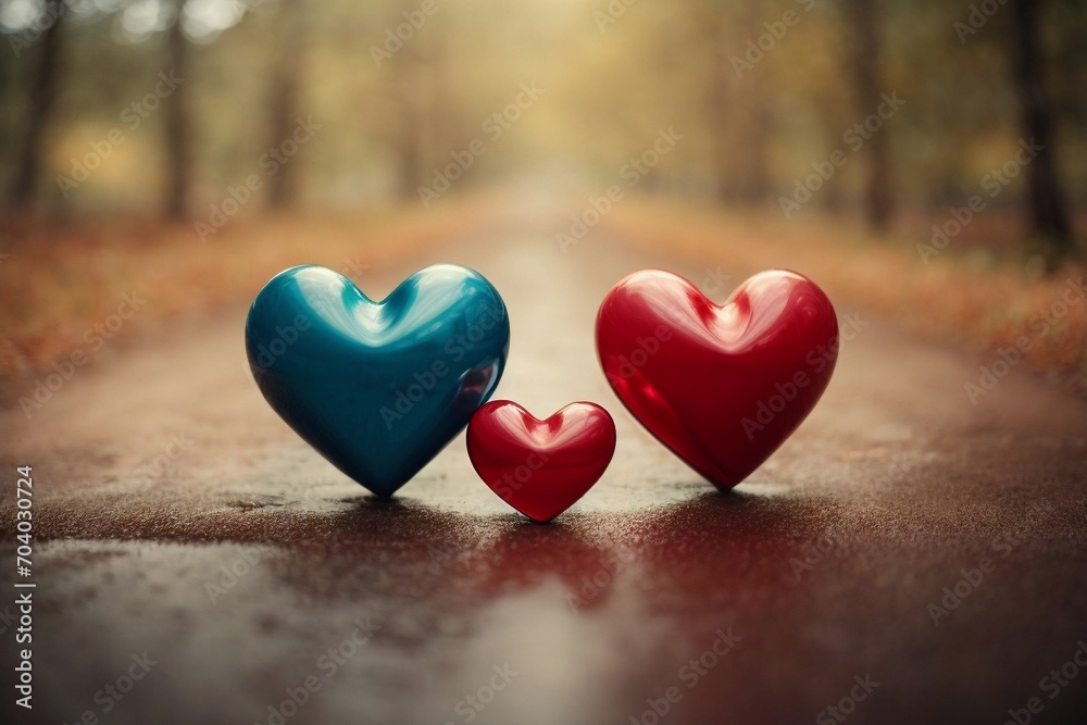 Fototapeta premium A Stylish Affection Love-Shaped Realism by Generative AI