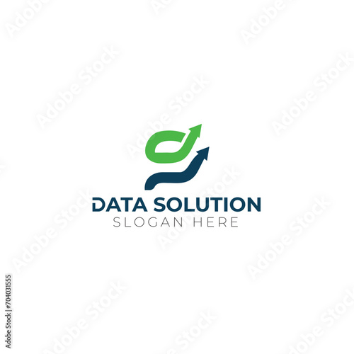 d letter data growth logo design concepts