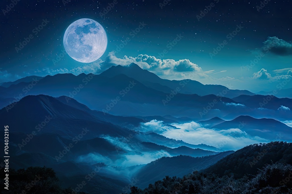 A mystical full moon hiking experience in a mountain range with night-time wildlife spotting