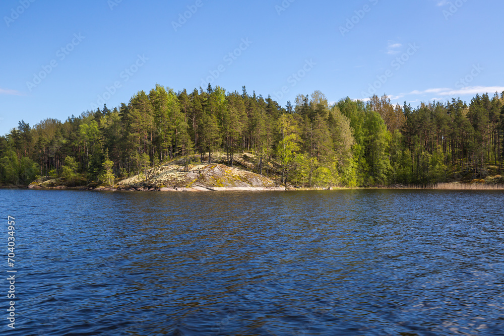 Naklejka premium The coast of Lake Ladoga