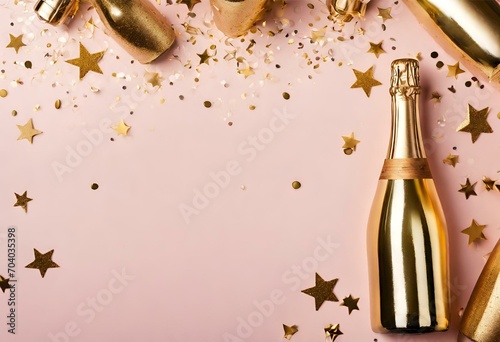 Champagne bottle wine drink celebration background new year and christmas