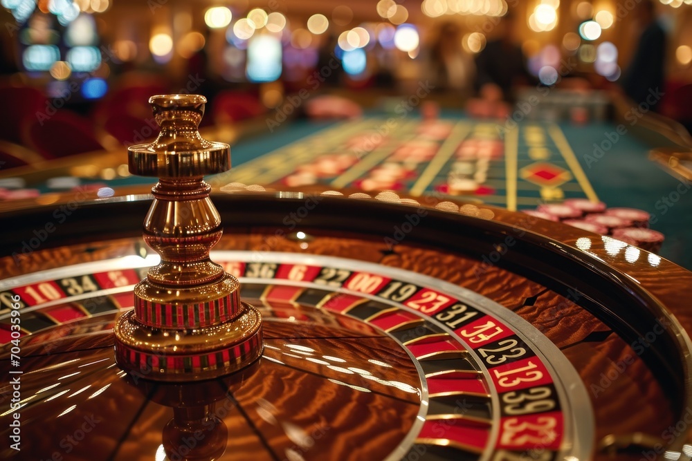 A roulette in black and gold with captivating effects. A roulette in black and gold with captivating effects.