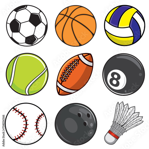 sport balls set vector art illustration design