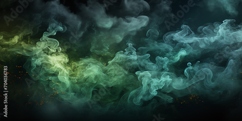 green fire and smoke power against black background © bmf-foto.de