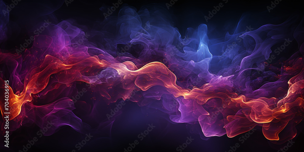 Obraz premium purple fire power against black background
