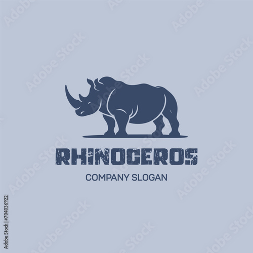 Rhinoceros rhino silhouette logo illustration