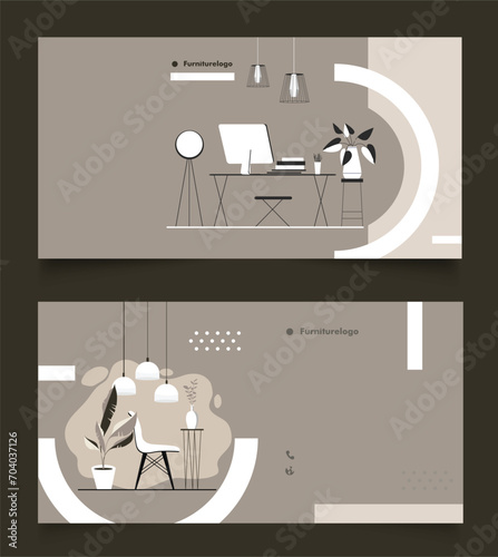 Furniture advertising poster template classical elegance.