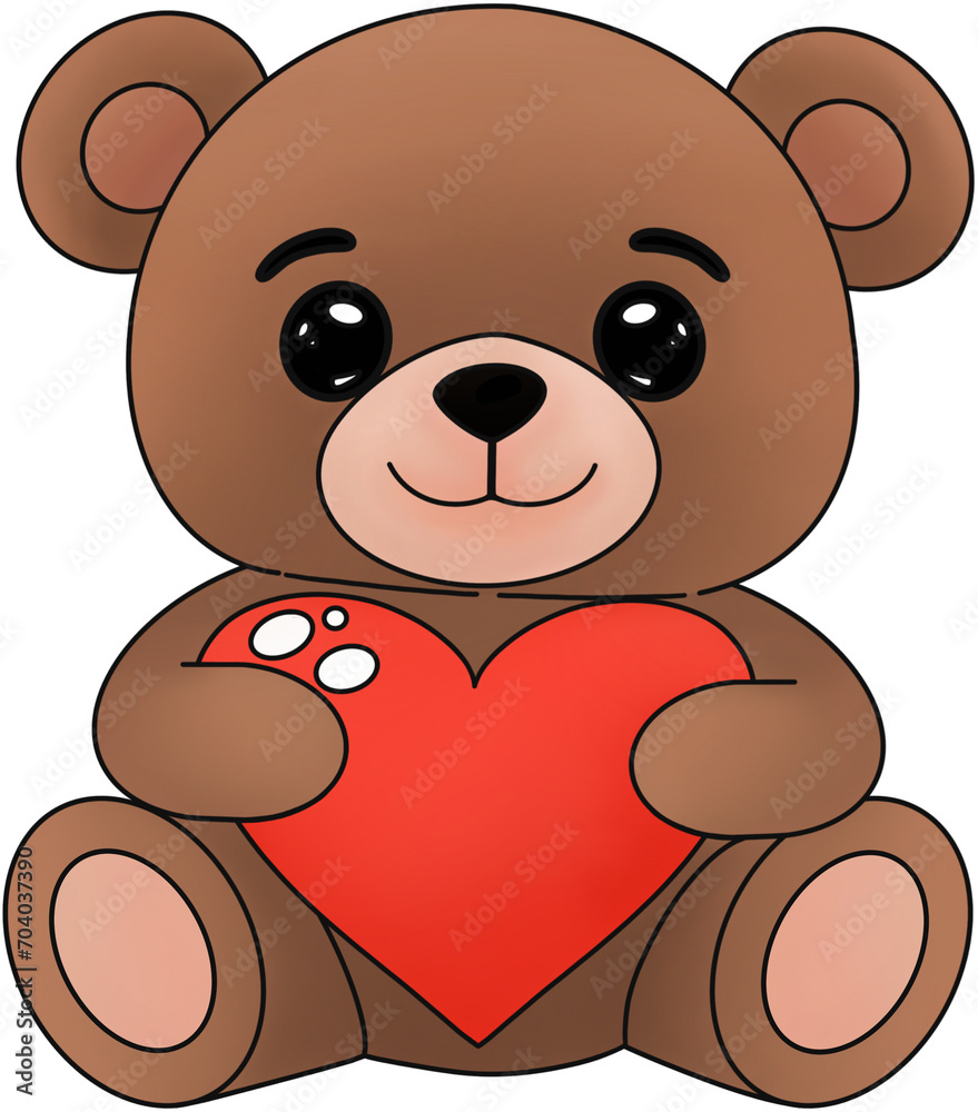 Obraz premium teddy bear with heart