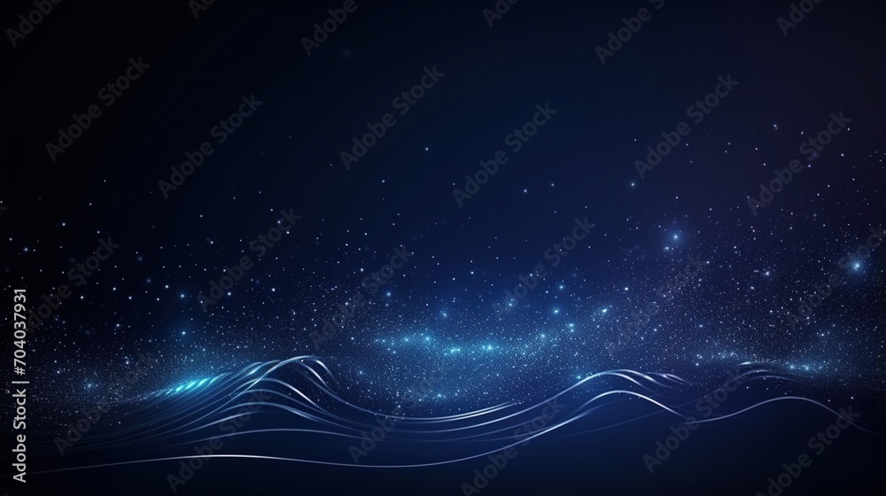 Blue Wavy Digital Particles Background