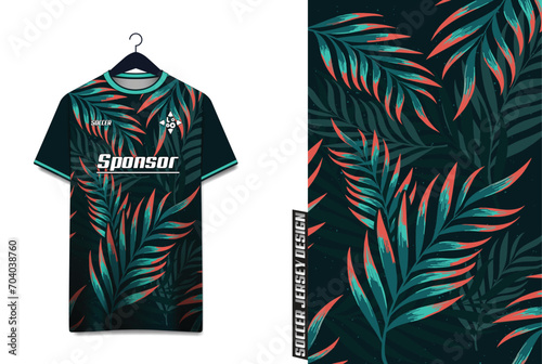 Vector futuristic abstract background pattern for sport jersey design template photo