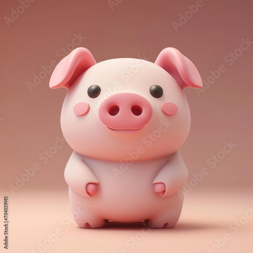 Adorable clay little pig  muted pastels  3D clay icon  Blender 3d  matte background with subtle gradients  kawaii --v 6 Job ID  63ab317a-2db4-41c1-99ee-422021500985