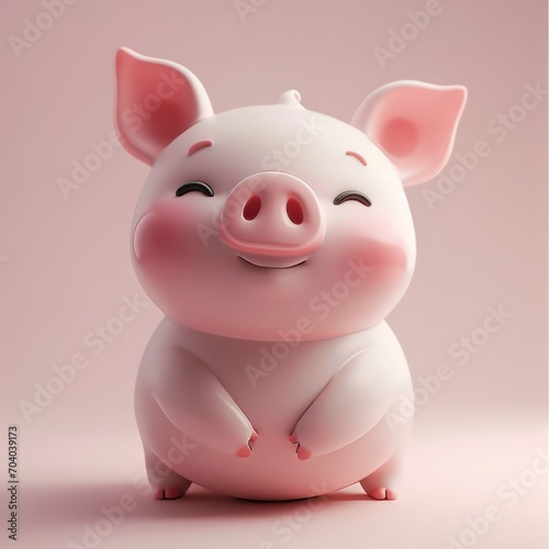 Adorable clay little pig  muted pastels  3D clay icon  Blender 3d  matte background with subtle gradients  kawaii --v 6 Job ID  f445fb97-e581-4598-8c97-0f099b108ef5