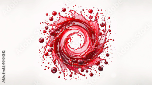 Cranberry juice splash twisted around and swirled around.