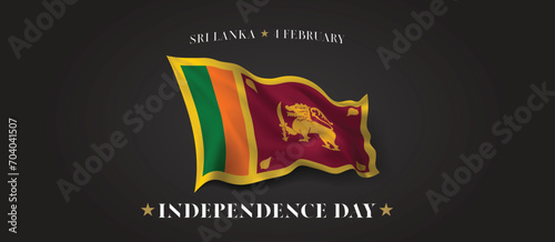 Sri Lanka independence day vector banner, greeting card