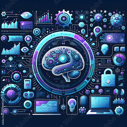 Futuristic AI Brains Infographic
