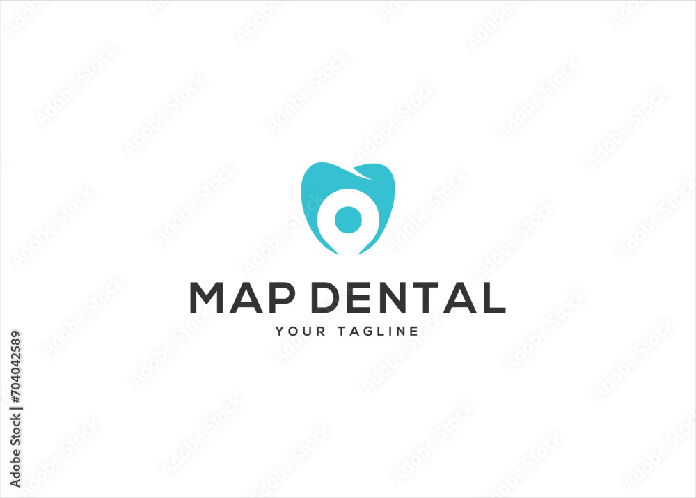 Dental logo with map pin location concept design vector illustration Dental logo with map pin location concept design vector illustration